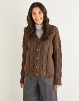 Textured V-Neck Cardigan in Hayfield Bonus Aran w/Wool (10222) - PDF