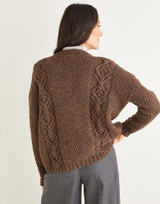 Textured V-Neck Cardigan in Hayfield Bonus Aran w/Wool (10222) - PDF