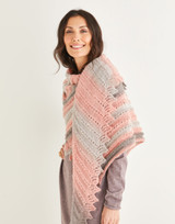 Asymmetric Scallop Edged Shawl in Sirdar Shawlie (10217) - PDF