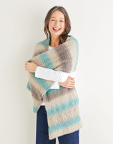 Long Textured Wrap Shawl in Sirdar Shawlie (10215) - PDF