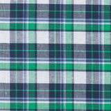 Cotton Tartan: Emerald & White - Per ½ Metre