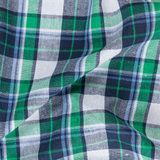 Cotton Tartan: Emerald & White - Per ½ Metre