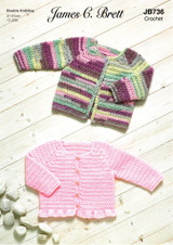 Cardigans in James C. Brett Baby Twinkle DK (JB736) - CROCHET
