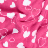 Anti-Pil Fleece: Hearts on Pink - Per ½ Metre