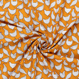Cotton Poplin Print - Hens on Ochre - Per ½ Metre