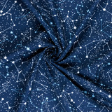 Cotton Poplin Print - Constellations on Navy - Per ½ Metre