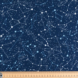 Cotton Poplin Print - Constellations on Navy - Per ½ Metre