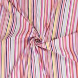 Cotton Poplin Print - Multi Stripes Col. 2 - Per ½ Metre