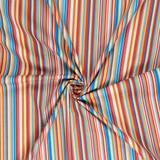 Cotton Poplin Print - Multi Stripes Col. 5 - Per ½ Metre