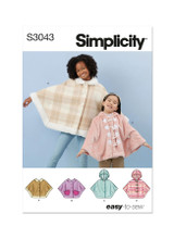 Ponchos in Simplicity Kids' (S3043)