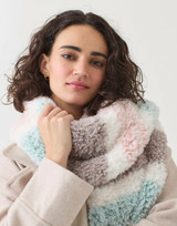 Sweet Striped Scarf in Sirdar Alpine Fur Effect (10814) - PDF