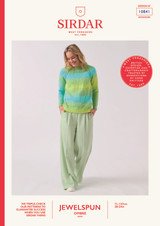 Round the Raglan Sweater in Sirdar Jewelspun Ombre Aran (10841) - PDF