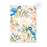 Greeting Card - Bird and Floral Birthday Card