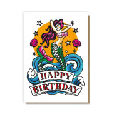 Greeting Card - Mermaid Tattoo Birthday
