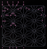Product image for 6" Sashiko Template: Asa No Ha (Hemp Leaf)