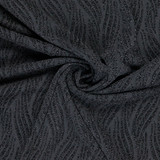 Black High Stretch Mesh: Textured Metallic Glitter Waves - Per ½ Metre