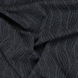 Black High Stretch Mesh: Textured Metallic Glitter Waves - Per ½ Metre