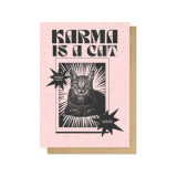 Image for Greeting Card - Karma is a Cat