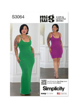 Bodycon Racerback Dress in Simplicity Misses' (S3064)