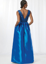 Deep V-Neckline Ballgown w/Bow Detail in Simplicity Misses' (S3066)