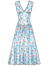 Fit & Flare Dress w/Puff Sleeves in Simplicity Misses' (S3096)