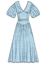 Fit & Flare Dress w/Puff Sleeves in Simplicity Misses' (S3096)