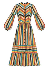 Button Front Dress w/Gathered Skirt in Simplicity Misses' (S3098)