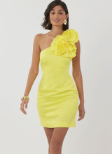 One Shoulder Dress w/Detachable Flower in Simplicity Misses' (S3099)