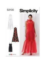 Unlined Sleeveless Dress w/Stand Up Collar in Simplicity Misses' (S3100)