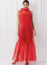 Unlined Sleeveless Dress w/Stand Up Collar in Simplicity Misses' (S3100)