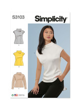 Fitted Funnel Neck Top in Simplicity Misses' (S3103)