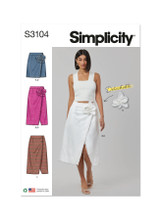 Wrap Skirt Variations w/Detachable 3D Flower in Simplicity Misses' (S3104)
