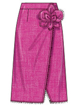 Wrap Skirt Variations w/Detachable 3D Flower in Simplicity Misses' (S3104)