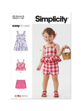 Toddler's Flare Dress, Top w/Gathers & Pull-On Shorts in Simplicity Kids (S3112)