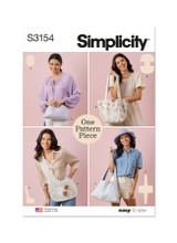 One Pattern Piece Bags in Simplicity (S3154)