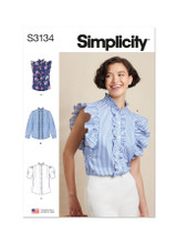 Ruffled Button Front Top in Simplicity Misses' (S3134)