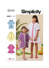Girls' Hooded Cover Up in Simplicity Kids (S3147)