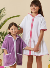 Girls' Hooded Cover Up in Simplicity Kids (S3147)