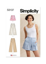 Pleated Shorts & Pants in Simplicity Misses' (S3137)