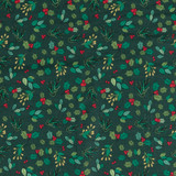 Winter Leaves on Green (135cm) - 100% Cotton