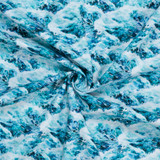 Earthly Delights: Waves in Teal & Blue - 100% Cotton