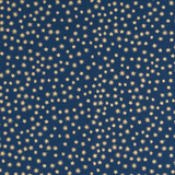 Xmas Metallic: Gold Stars on Navy - 100% Cotton