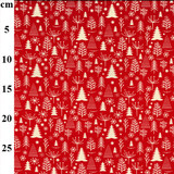 Xmas Scandi: Trees on Red - 100% Cotton