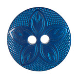 Plastic 2 Hole Button - Etched Flower