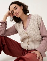 Moss Stitch Vest in Sirdar Loveful 100% Recycled Tweed Blend DK (10784)