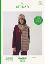 Lattice Scarf & Hat in Sirdar Loveful 100% Recycled Tweed Blend DK (10787)
