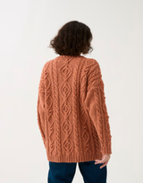 Cable Crew Sweater in Sirdar Loveful 100% Recycled Tweed Blend DK (10785)