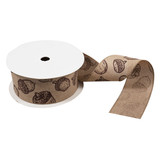 Premium Wire Edge Ribbon (63mm) - Acorns - Per Metre