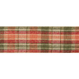 Premium Wire Edge Ribbon (63mm) - Autumn Tartan - Per Metre