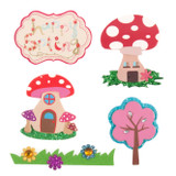 Craft Embellishments (5pcs) - Felt Toadstool Houses